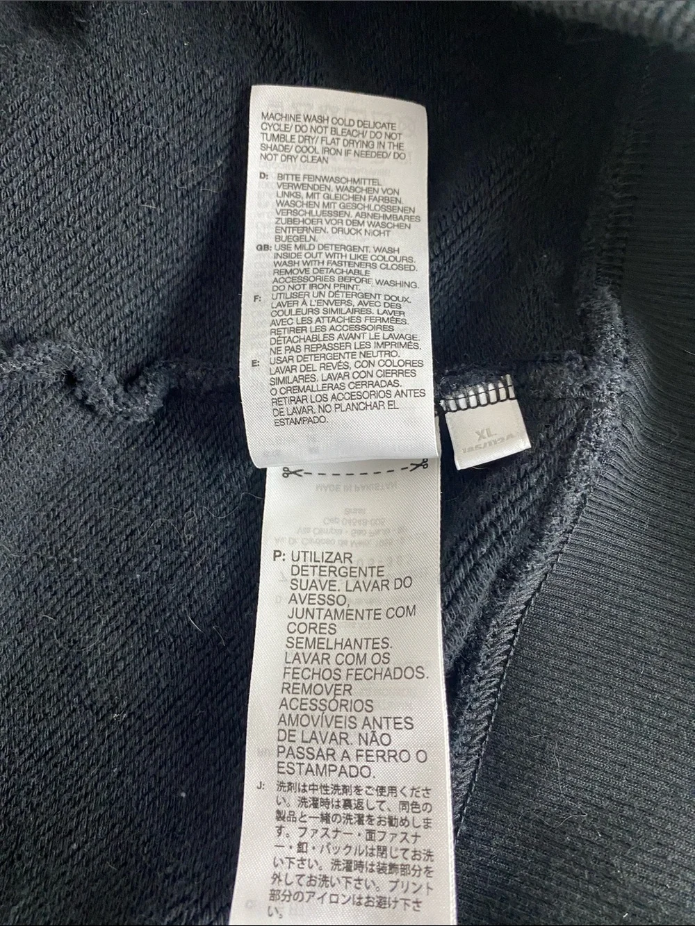 Y-3 Adidas Men's Black Full-Zip Hooded Sweatshirt Size XL